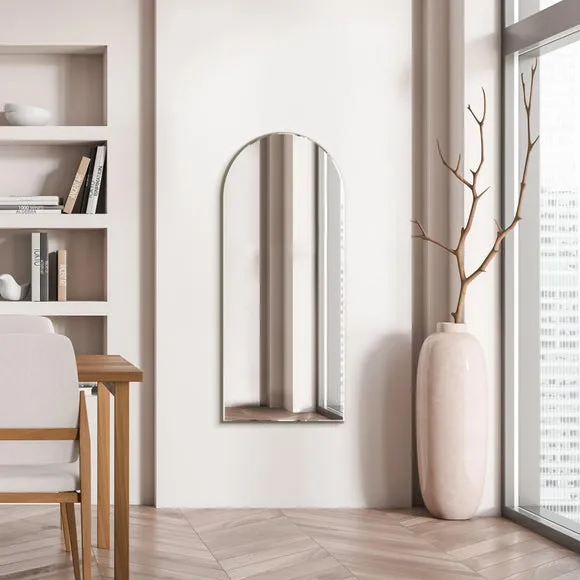 Arched Full Length Wall Mirror - Clear, Glass image