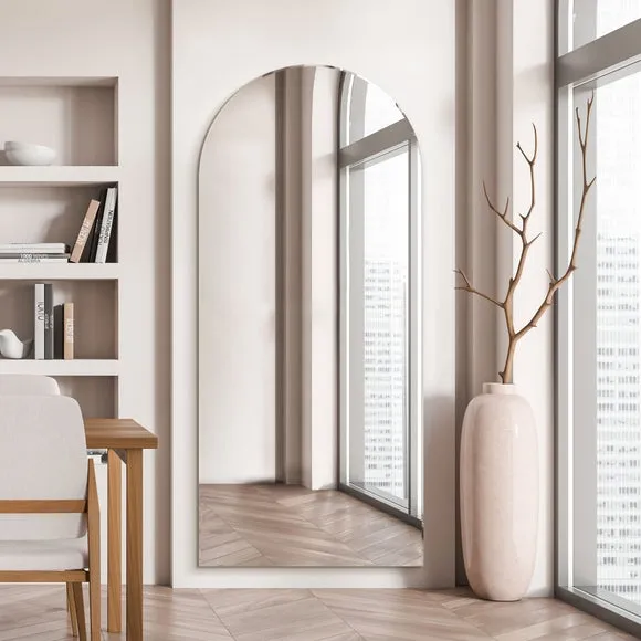 Arched Full Length Wall Mirror - Clear, Glass