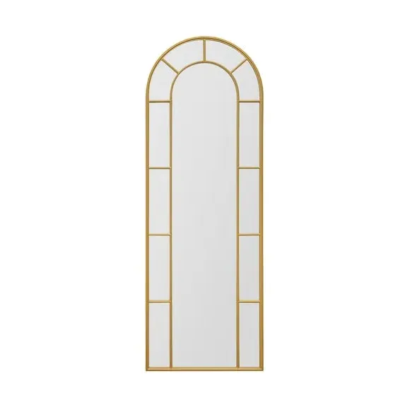 Arched Full Length Wall Mirror - Gold, Metal