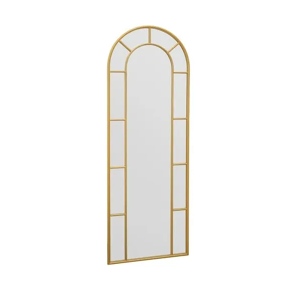 Arched Full Length Wall Mirror - Gold, Metal