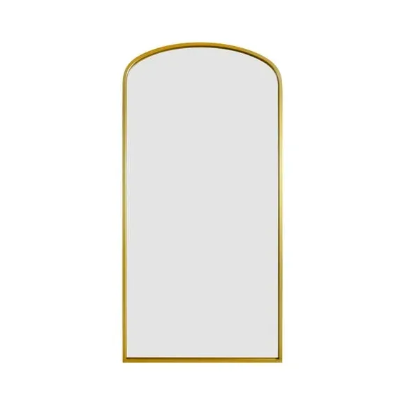 Arched Full Length Wall Mirror - Gold, Metal
