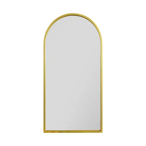 Arched Full Length Wall Mirror - Gold, Metal