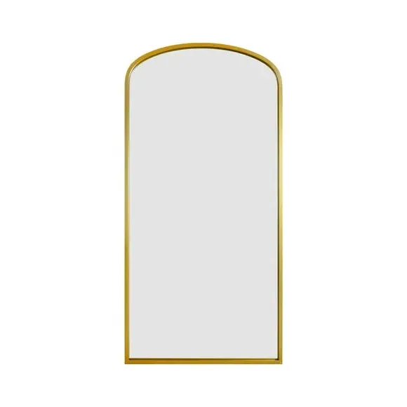 Arched Full Length Wall Mirror - Gold, Metal
