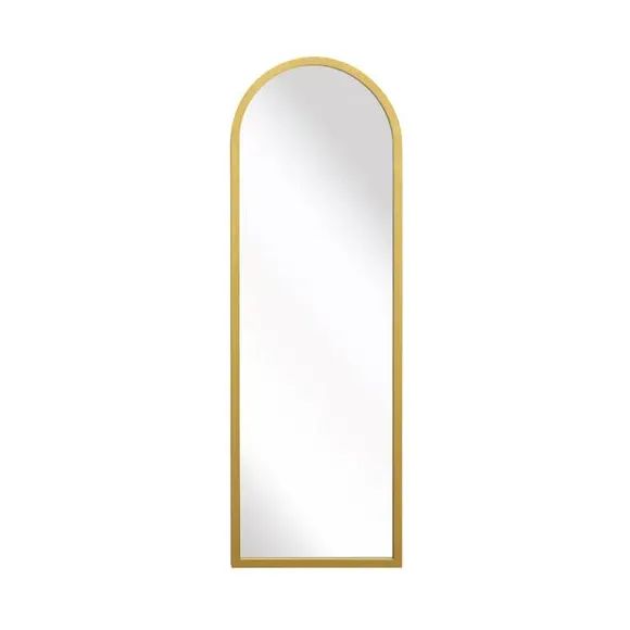 Arched Full Length Wall Mirror - Gold, Metal