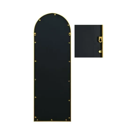 Arched Full Length Wall Mirror - Gold, Metal