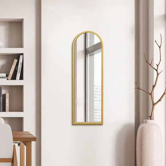 Arched Full Length Wall Mirror - Gold, Metal