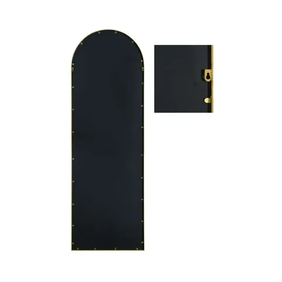 Arched Full Length Wall Mirror - Gold, Metal
