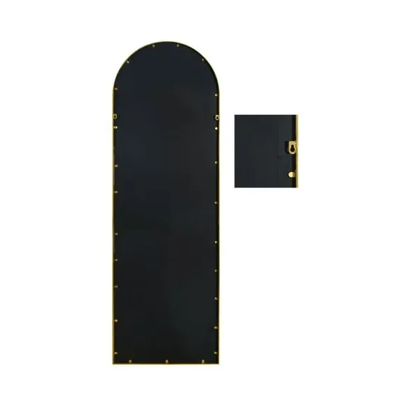 Arched Full Length Wall Mirror - Gold, Metal