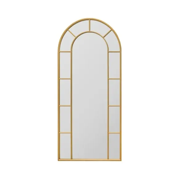Arched Full Length Wall Mirror - Gold, Metal