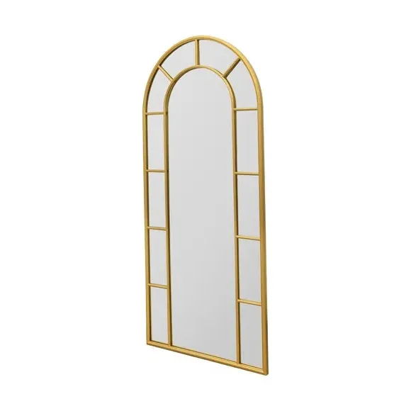Arched Full Length Wall Mirror - Gold, Metal