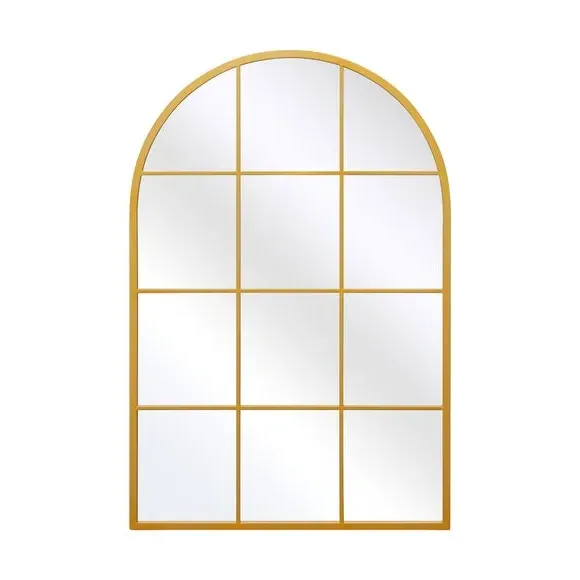 Arched Full Length Wall Mirror - Gold, Metal