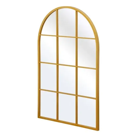 Arched Full Length Wall Mirror - Gold, Metal