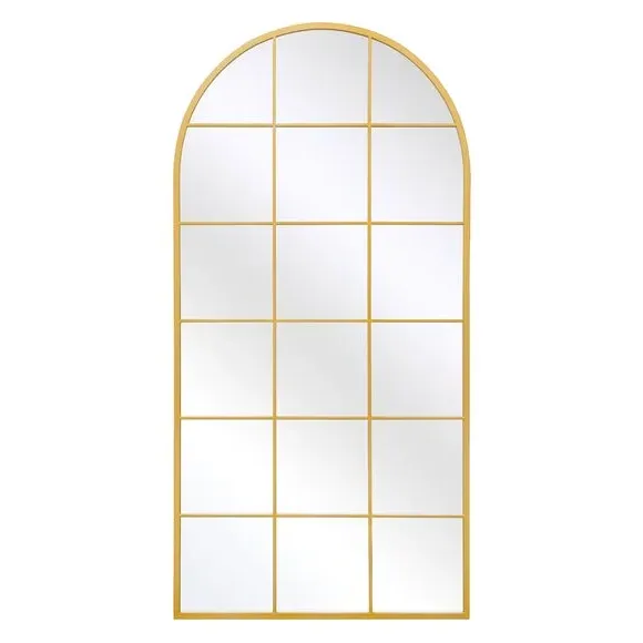 Arched Full Length Wall Mirror - Gold, Metal