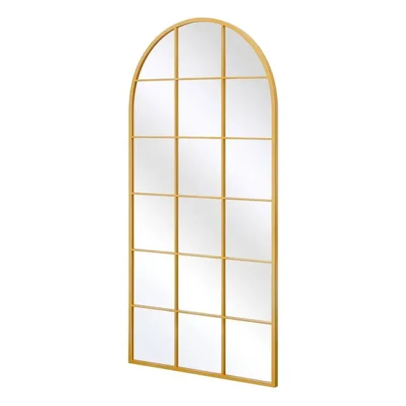 Arched Full Length Wall Mirror - Gold, Metal