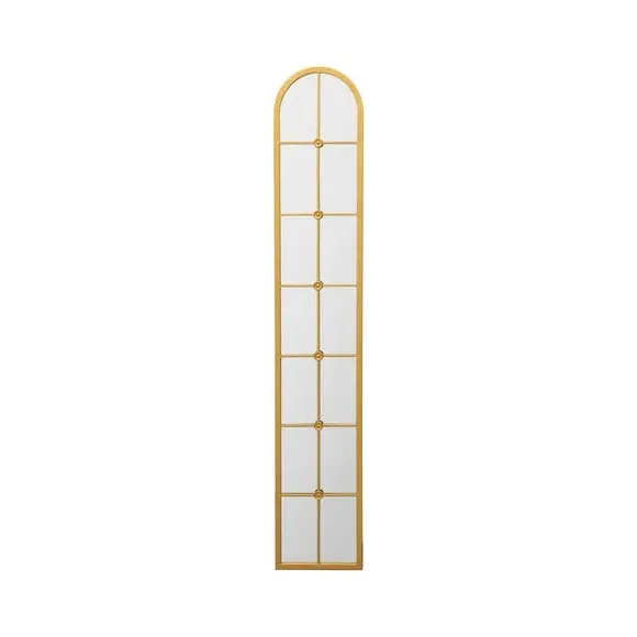 Arched Full Length Wall Mirror - Gold, Metal