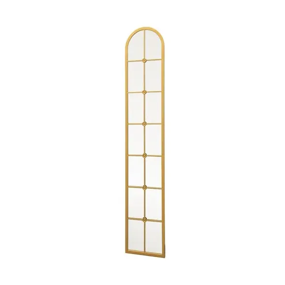 Arched Full Length Wall Mirror - Gold, Metal
