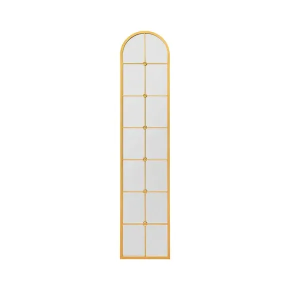 Arched Full Length Wall Mirror - Gold, Metal