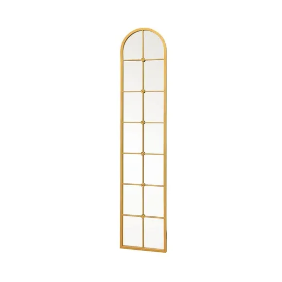 Arched Full Length Wall Mirror - Gold, Metal