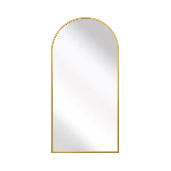 Arched Full Length Wall Mirror - Gold, Metal