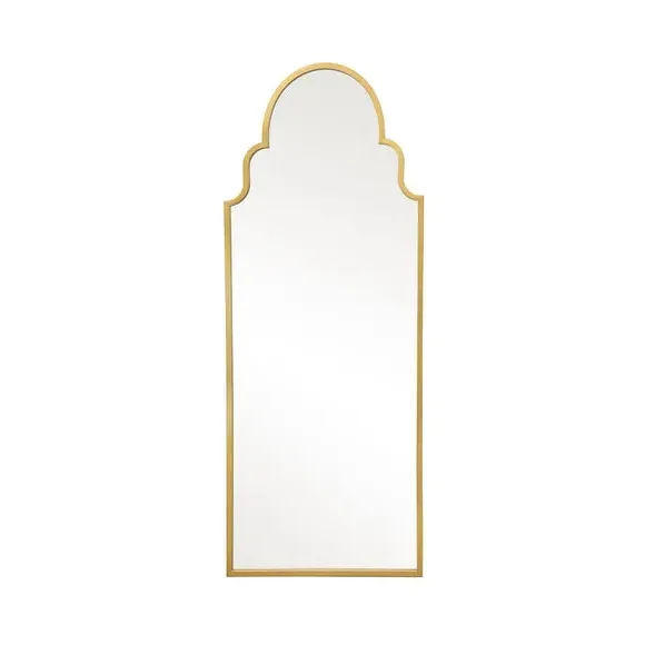 Arched Full Length Wall Mirror - Gold, Metal