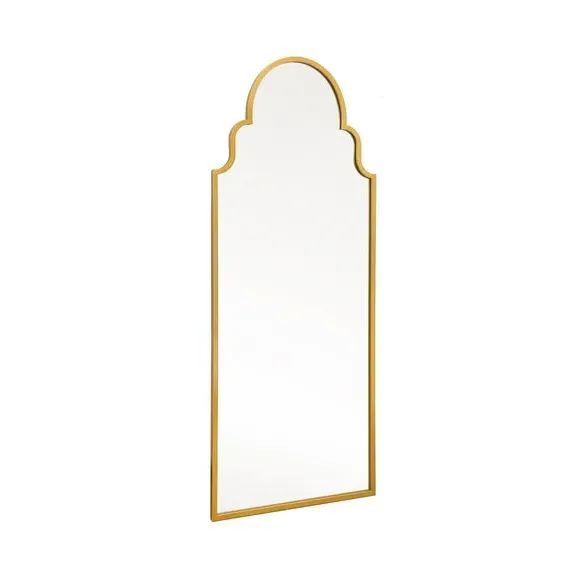 Arched Full Length Wall Mirror - Gold, Metal