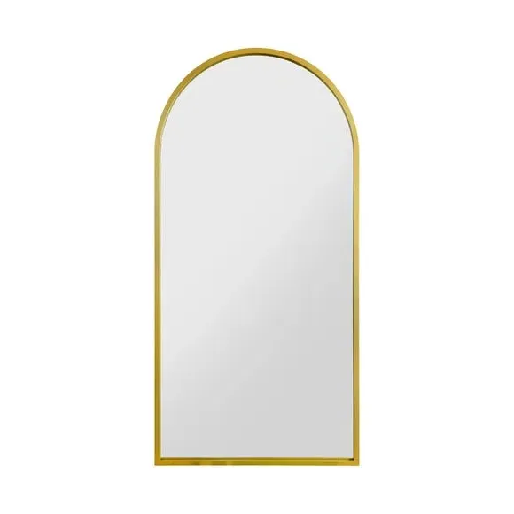 Arched Full Length Wall Mirror - Gold, Metal