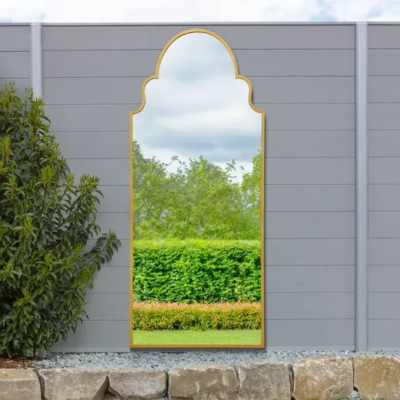 Arched Full Length Wall Mirror - Gold, Metal