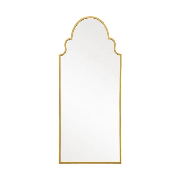 Arched Full Length Wall Mirror - Gold, Metal