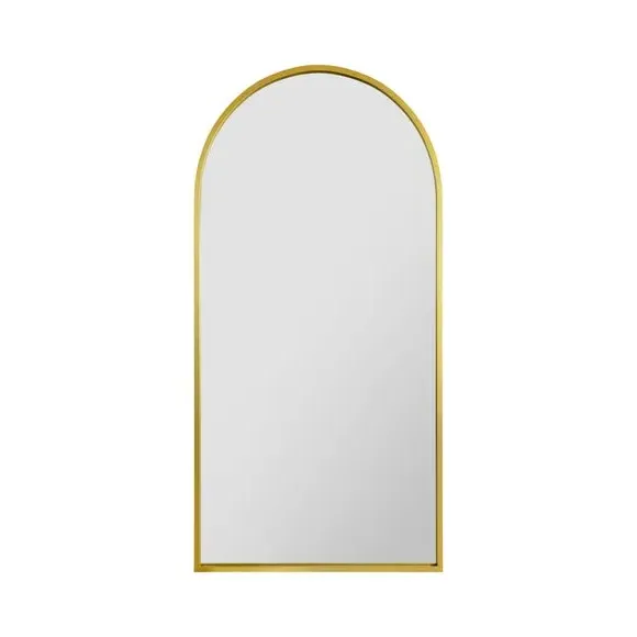 Arched Full Length Wall Mirror - Gold, Metal