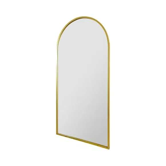 Arched Full Length Wall Mirror - Gold, Metal
