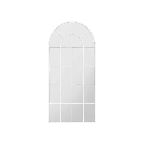 Arched Full Length Wall Mirror - White, Iron