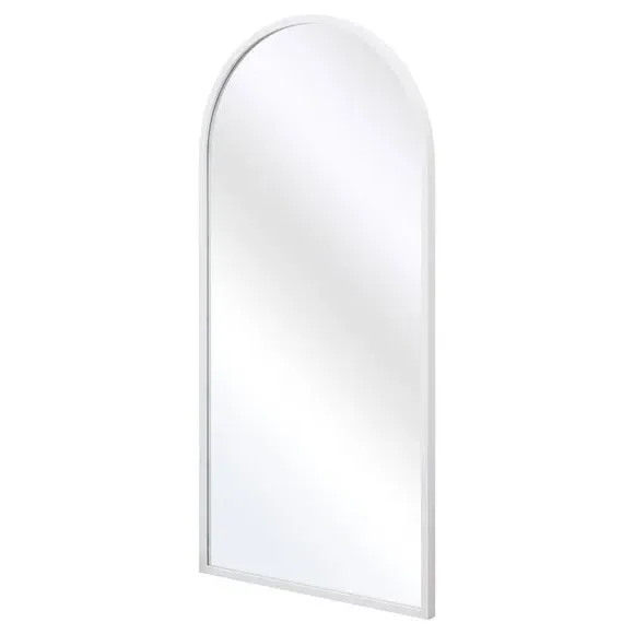 Arched Full Length Wall Mirror - White, Metal