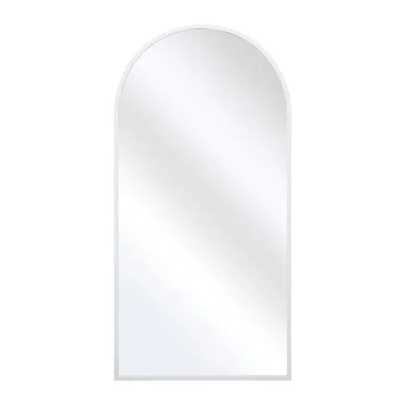 Arched Full Length Wall Mirror - White, Metal