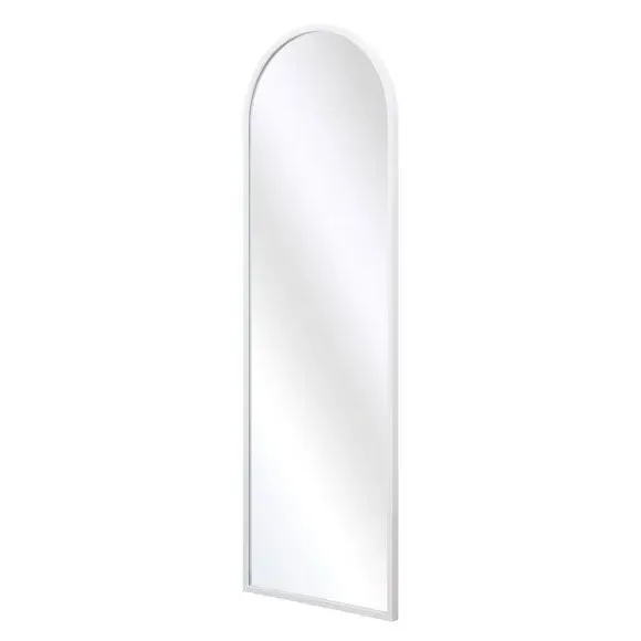 Arched Full Length Wall Mirror - White, Metal