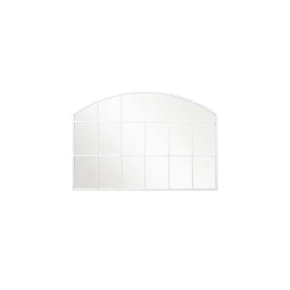 Arched Overmantel Wall Mirror - White, Metal