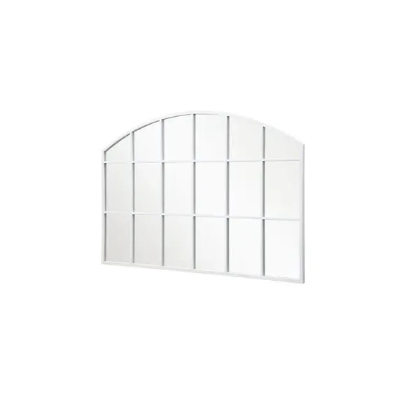 Arched Overmantel Wall Mirror - White, Metal