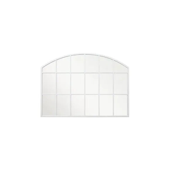 Arched Overmantel Wall Mirror - White, Metal