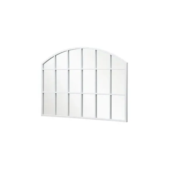 Arched Overmantel Wall Mirror - White, Metal