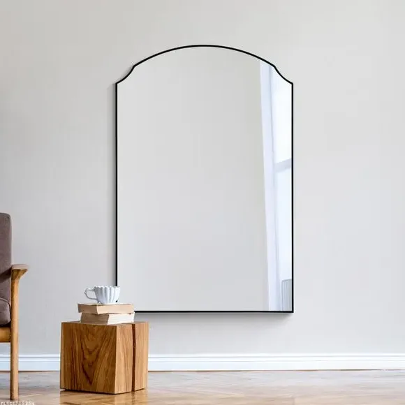 Arched Wall Mirror - Black Frame image