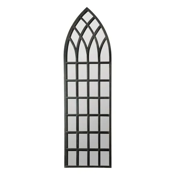 Arched Wall Mirror - Black, Metal Frame