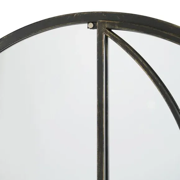 Arched Wall Mirror - Black, Metal Frame