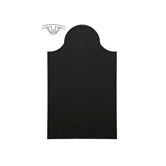 Arched Wall Mirror Crown Design - Black, Metal