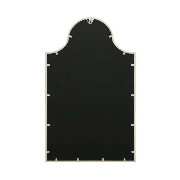 Arched Wall Mirror Crown Design - White, Metal