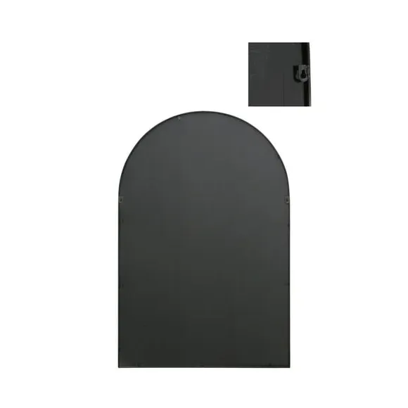 Arched Wall Mirror Indoor Outdoor - Black, Metal