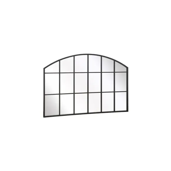 Arched Wall Mirror Indoor Outdoor - Black, Metal