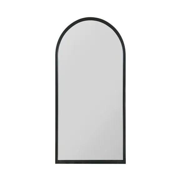 Arched Wall Mirror Indoor Outdoor - Black, Metal