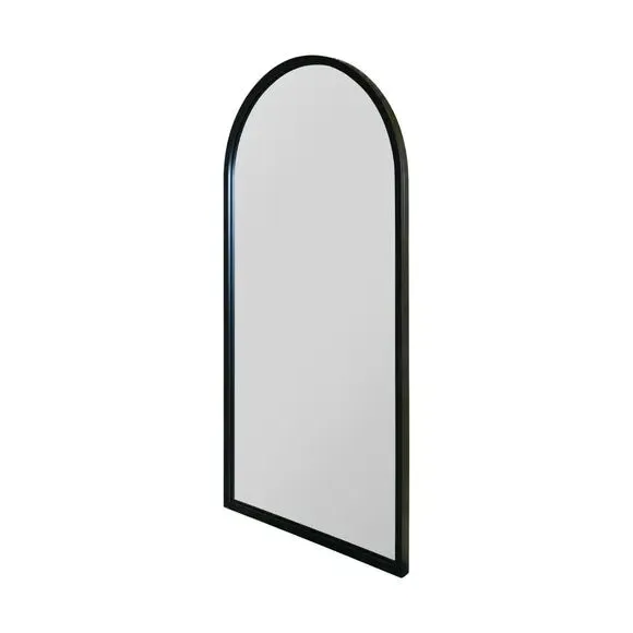 Arched Wall Mirror Indoor Outdoor - Black, Metal