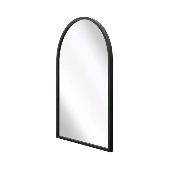 Arched Wall Mirror Indoor Outdoor - Black, Metal