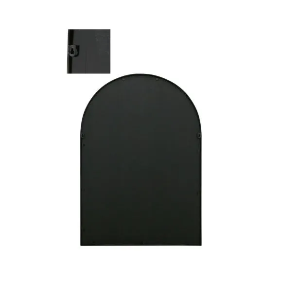 Arched Wall Mirror Indoor Outdoor - Black, Metal
