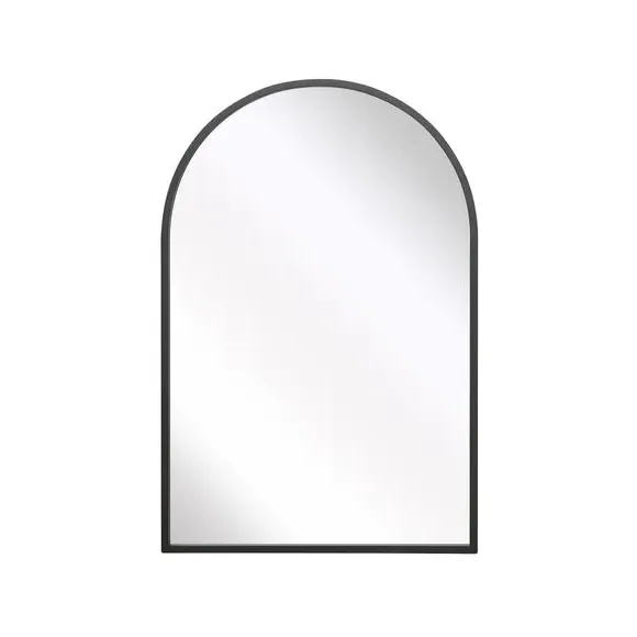 Arched Wall Mirror Indoor Outdoor - Black, Metal